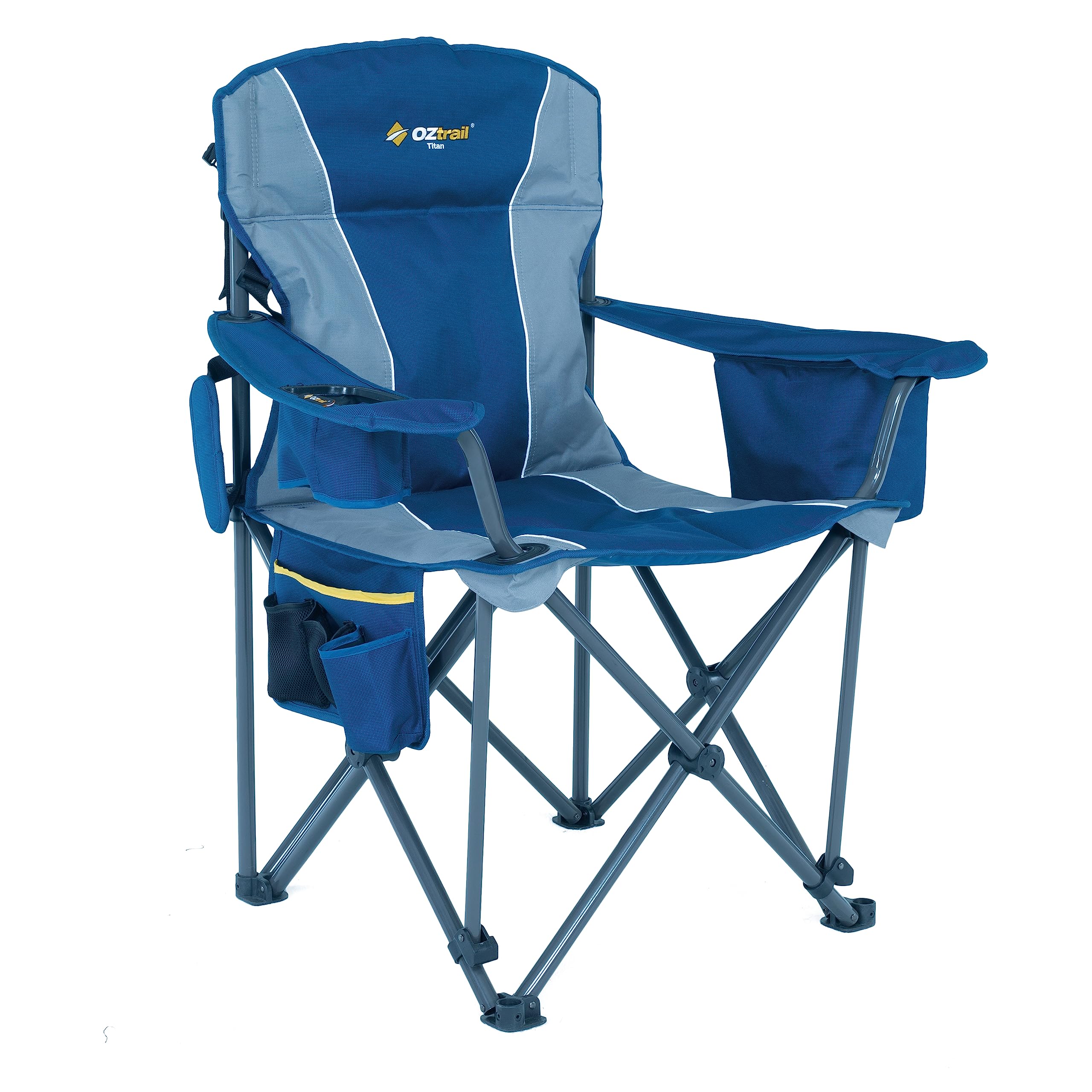 Oztrail 600D Titan Camping Arm Chair, 250 Kg Capacity, Blue
